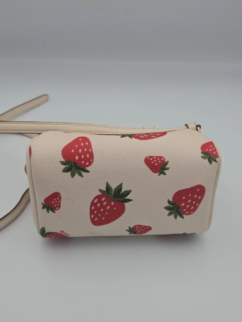 Coach Cream Strawberry Print Limited Edition Mini Crossbody Satchel (EUC)✨️🍓✨️